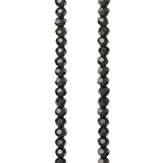 Black Faceted Glass Beads, 3mm by Bead Landing™